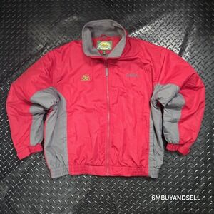 Cabela's Men's XL Red Gray Fleece Lined Jacket Full Zip Outdoor Windbreaker Coat